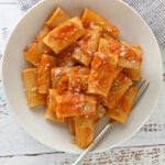 bowl of Pasta with Vodka Sauce with fork