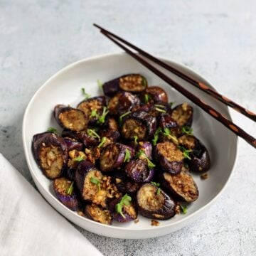 Stir-fried Japanese Eggplant with Garlic and Ginger