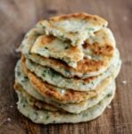 a stack of skillet herb flatbreads