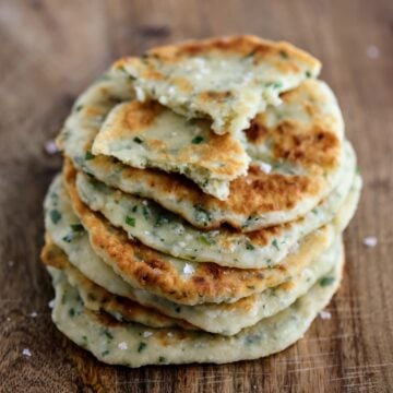 a stack of skillet herb flatbreads