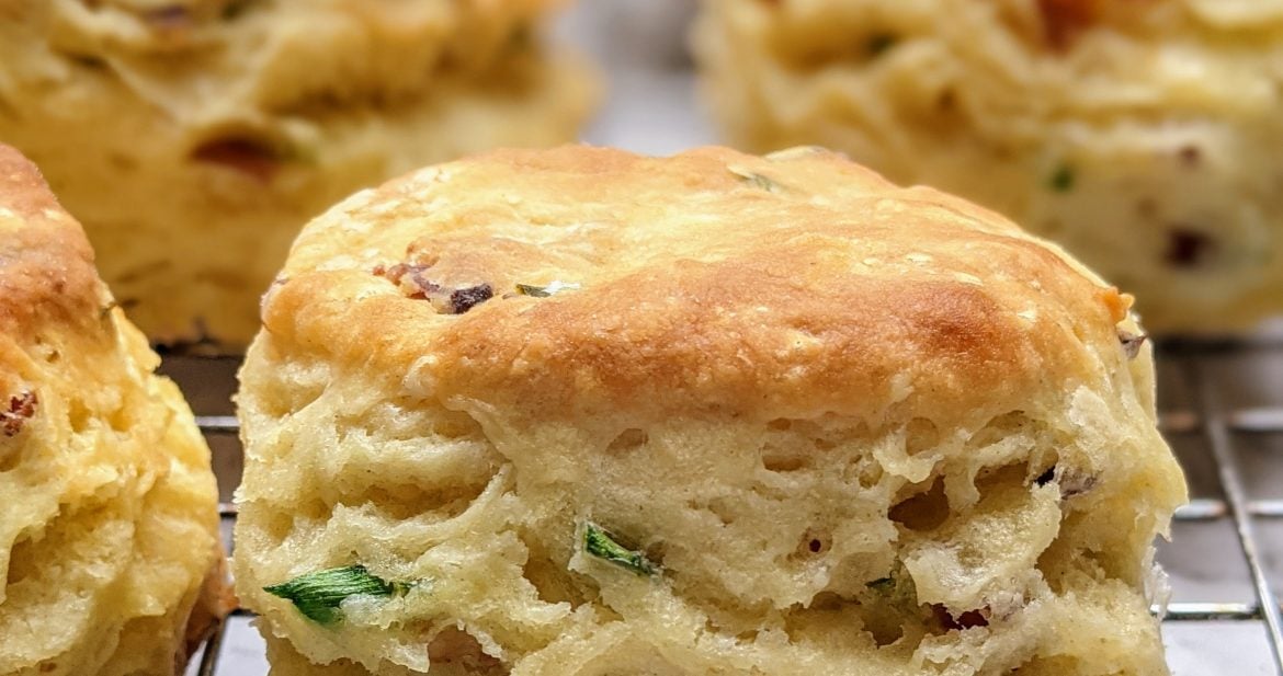 Flaky Bacon and Chive Biscuits • Flavor Feed