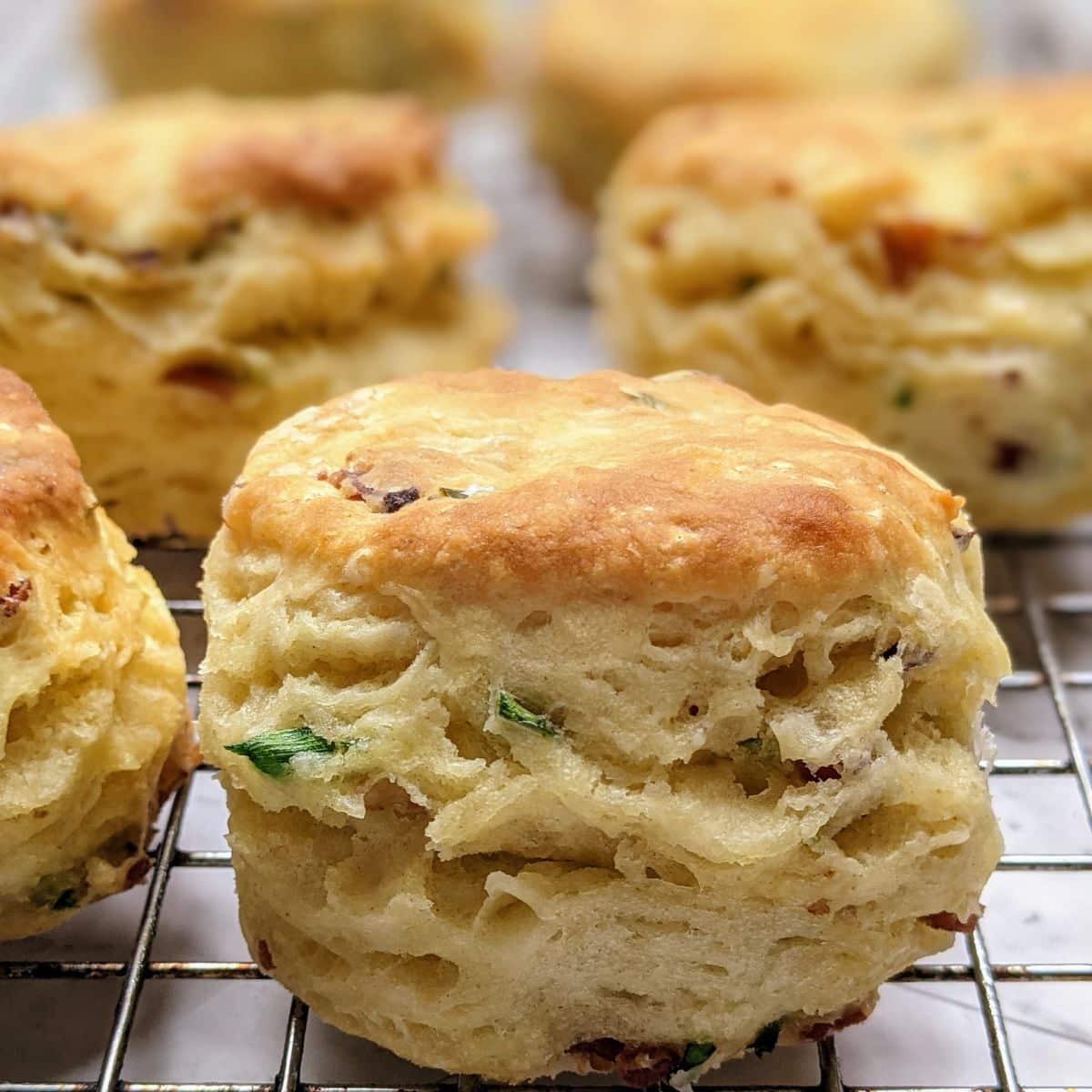 Flaky Bacon and Chive Biscuits Recipe • Flavor Feed