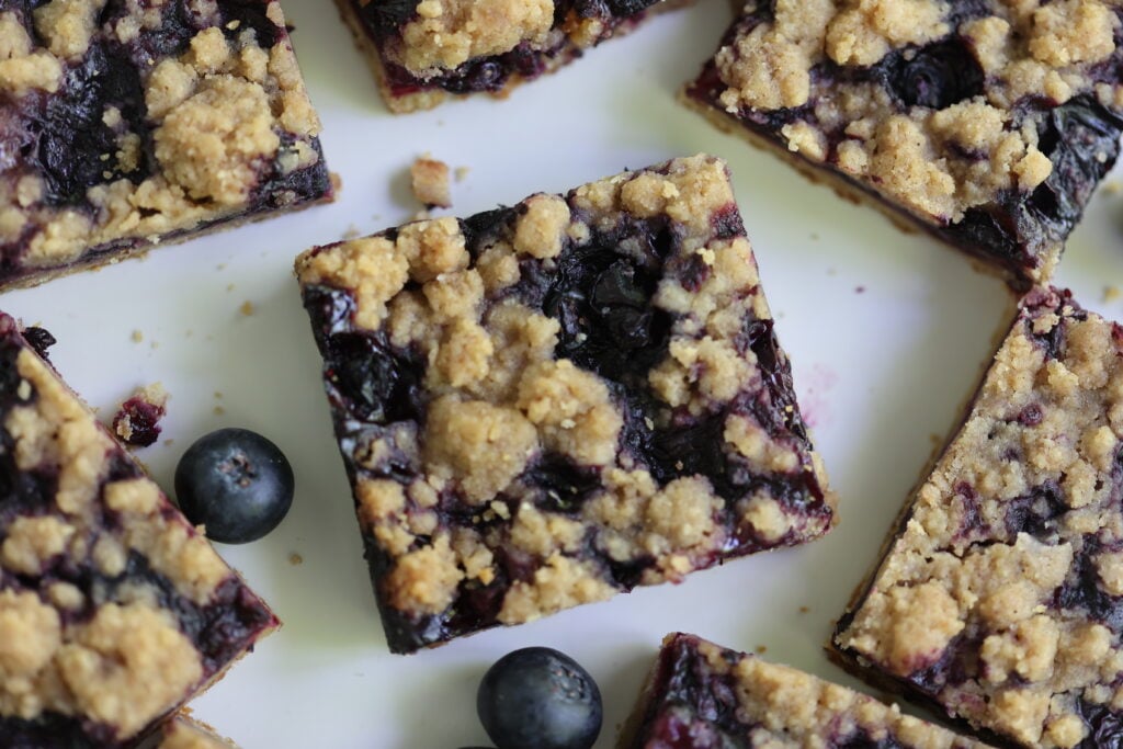 Plate of Blueberry Crumble Pie Barss