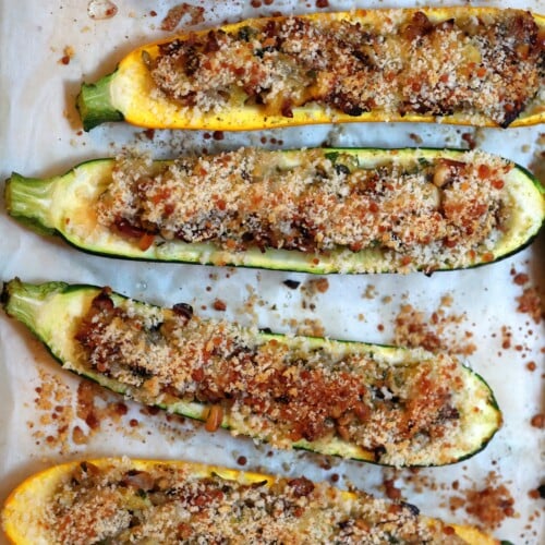 PancettaParmesan Stuffed Zucchini • Flavor Feed