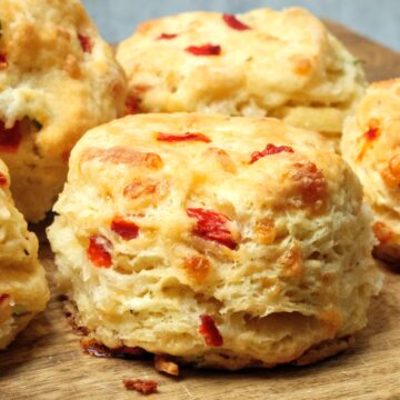 Close up of Pimento Cheese Buttermilk Biscuit