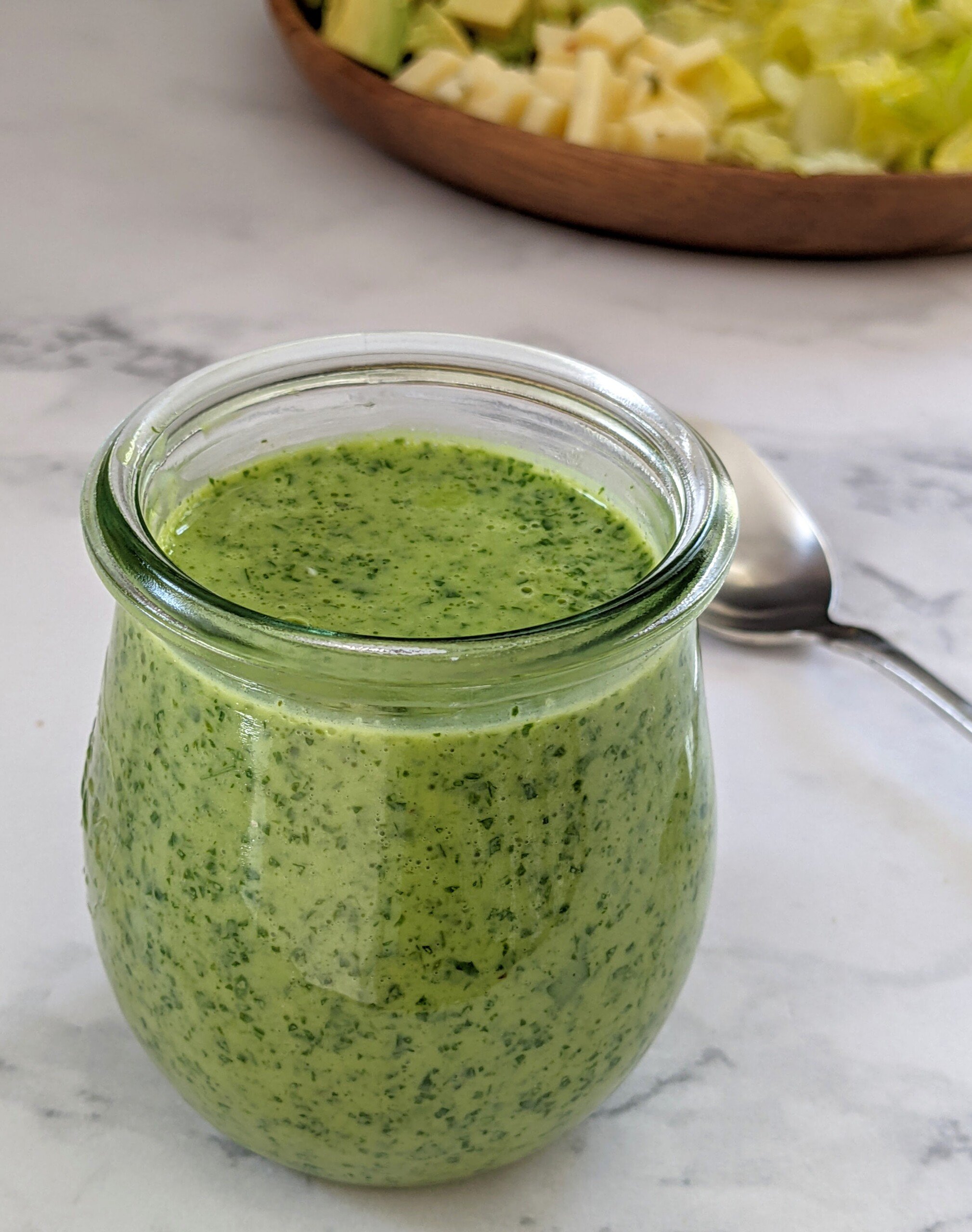 jar of creamy cilantro lime dressing
