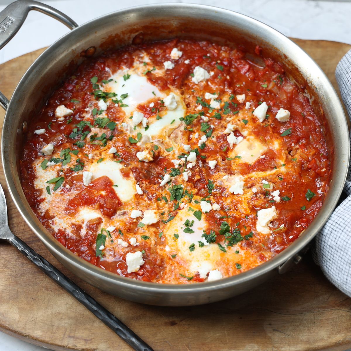 Shakshuka in a skillet.