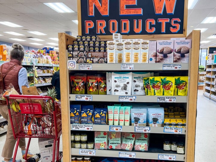 New products section in Trader Joe's.