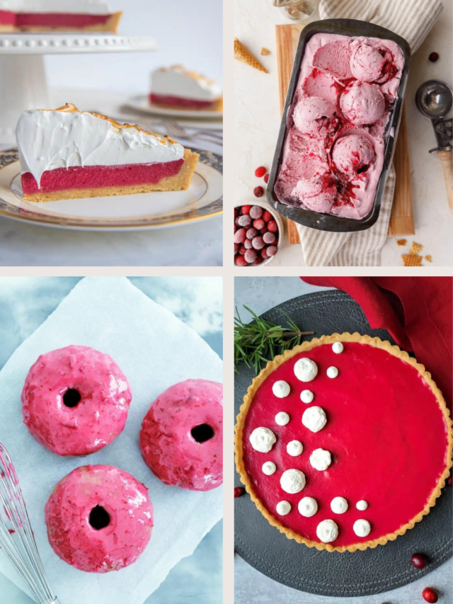 Cranberry Desserts collage.