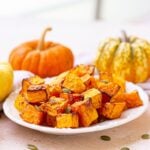Plate of air fryer butternut squash.