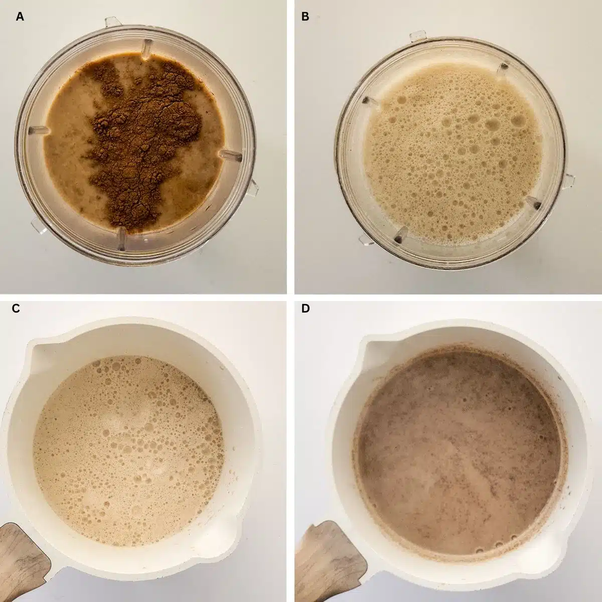 Steps for making Eggnog latte.