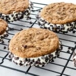 Cannoli cookies on a wire rack.