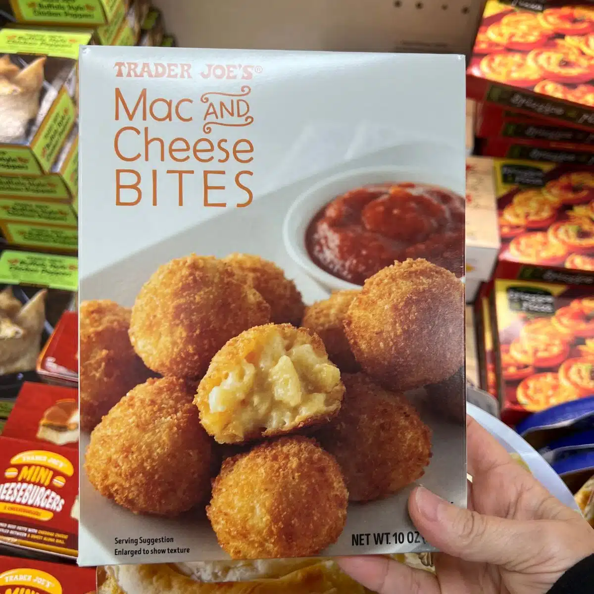 Trader joes Mac and cheese bites.