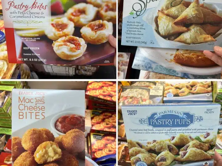 Four Trader joes appetizers.