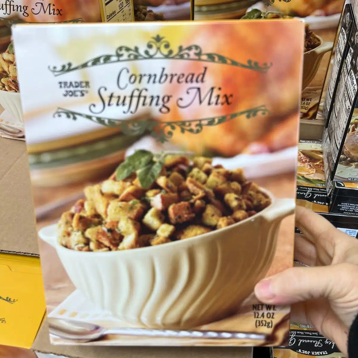 Trader Joes Cornbread Stuffing Mix.