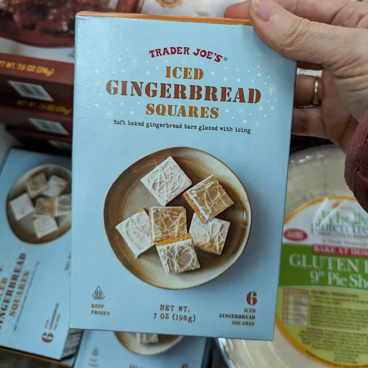Trader Joes Iced Gingerbread Squares.