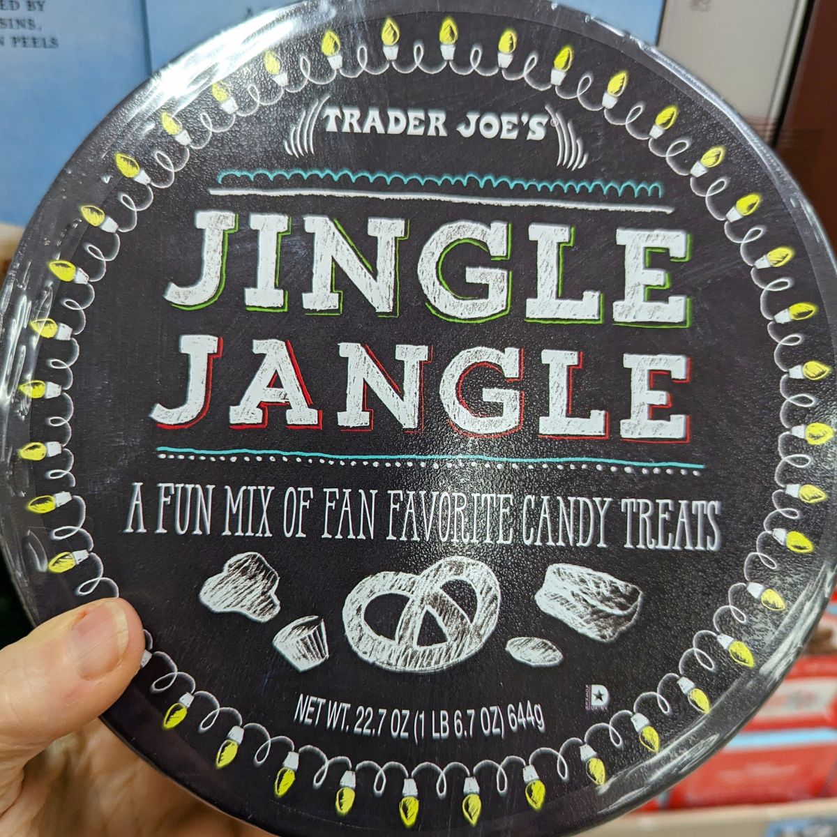 Trader Joes Jingle Jangle Assorted Treats.
