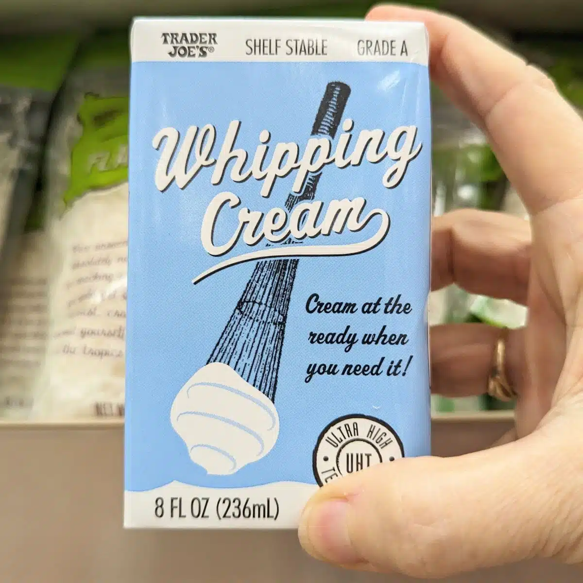 Trader Joe's Shelf-Stable Whipping Cream.