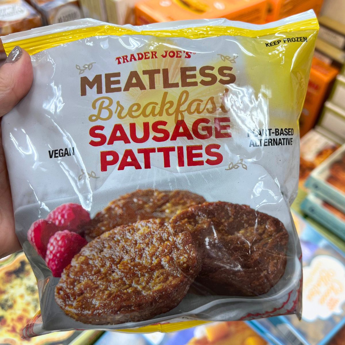 trader Joe's meatless sausage patties.