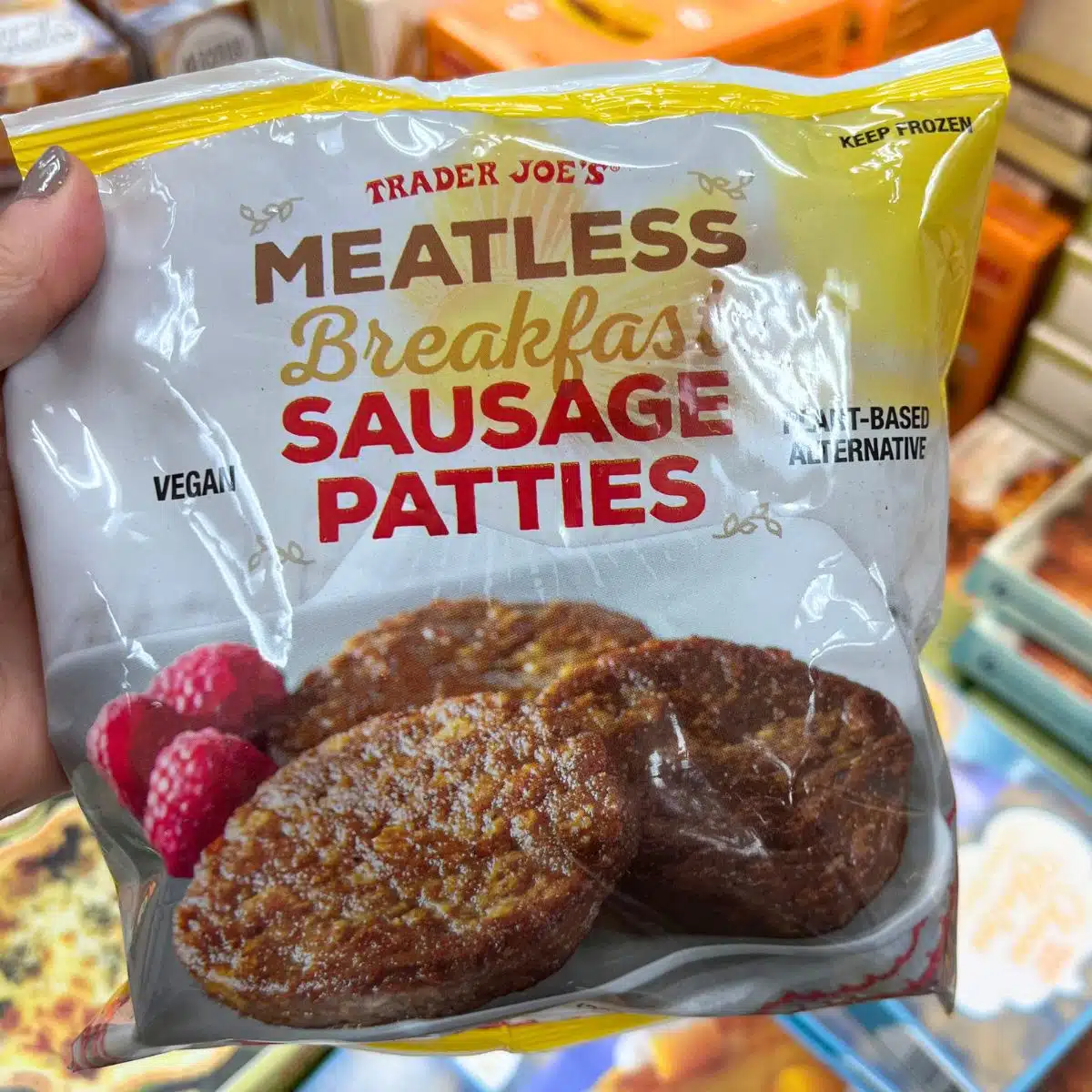 trader Joe's meatless sausage patties. 