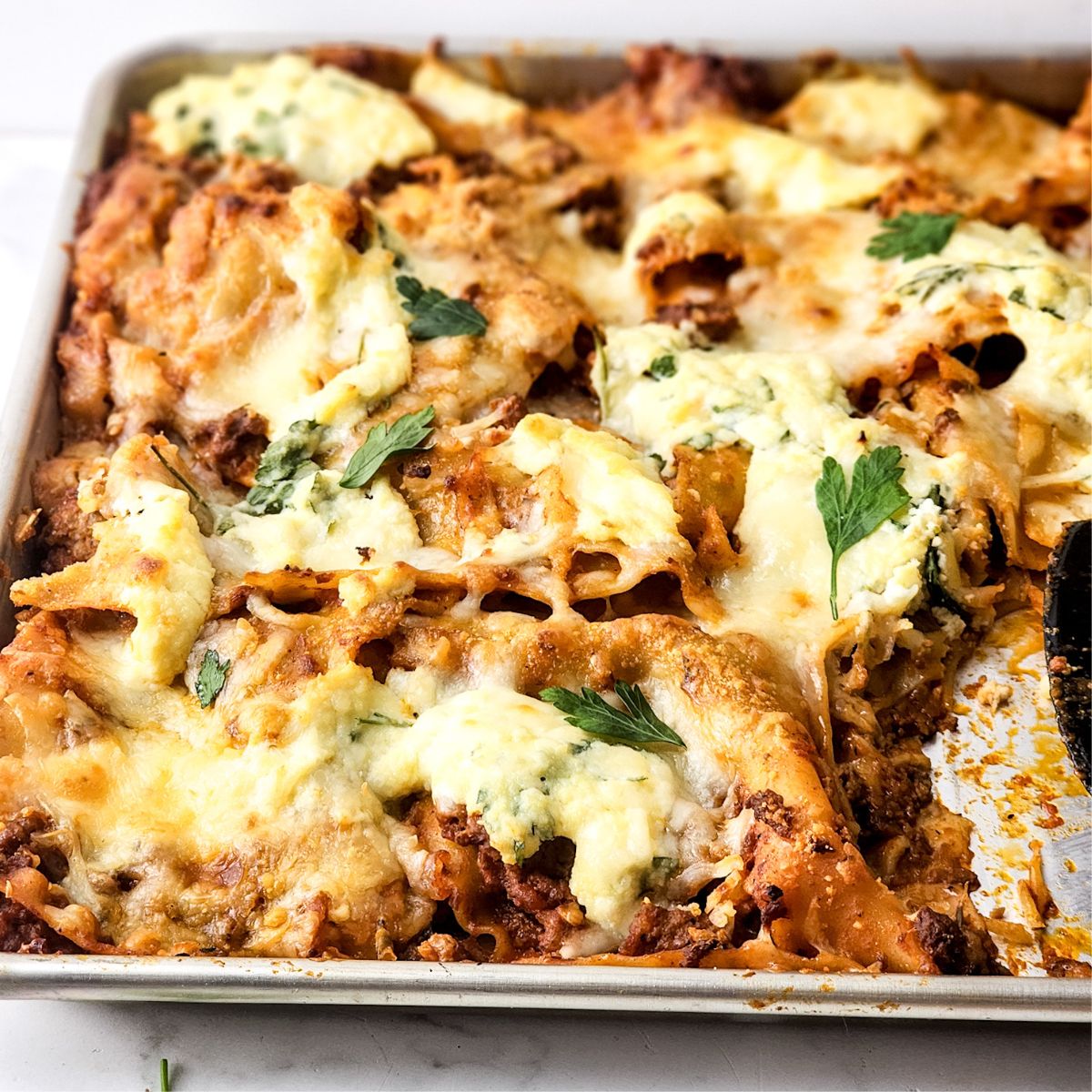 Easy Sheet Pan Lasagna • Flavor Feed