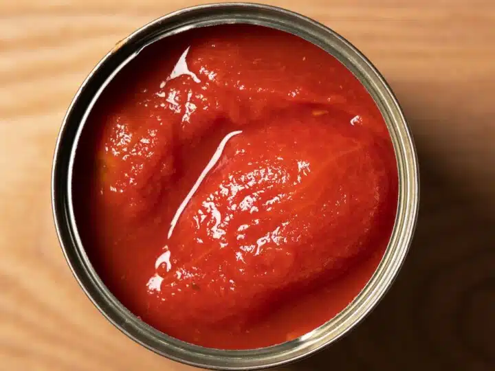 Can of whole peeled tomatoes.