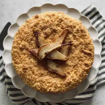 Pear and ricotta cheesecake,