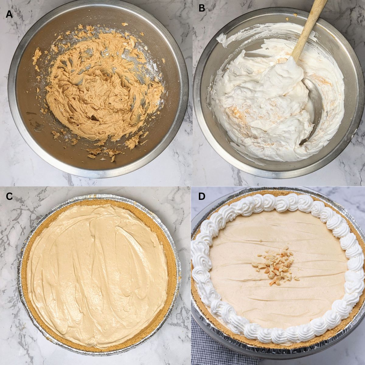 Steps for making Dolly Parton;s peanut butter pie.