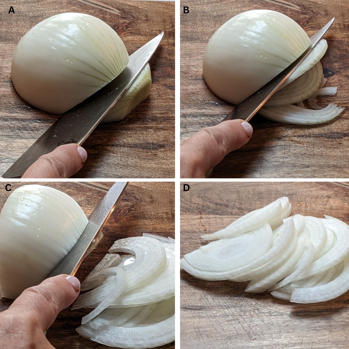 How to slice onions using a radial cut. 