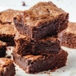 Stack of brownies.