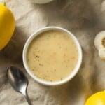 Bowl of garlicky lemon-herb marinade