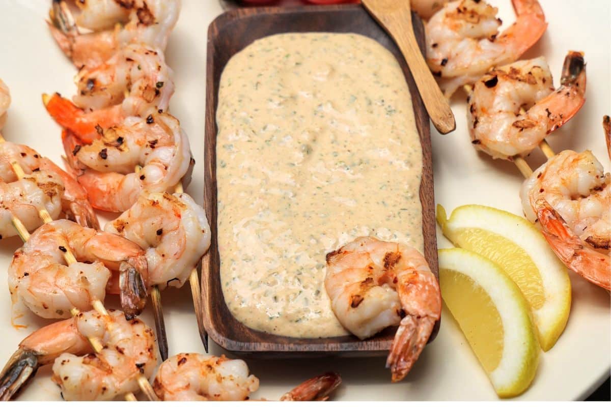 Grilled shrimp remoulade.