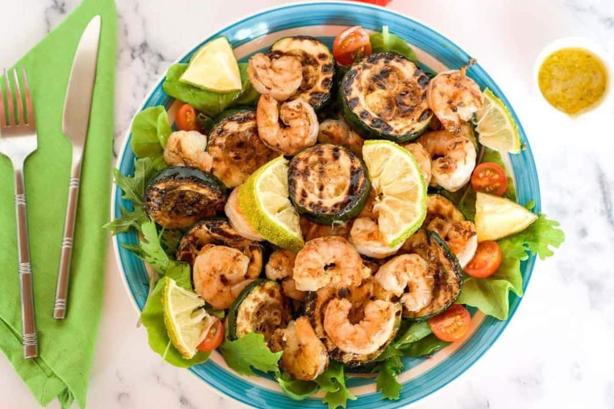 Shrimp and Zucchini salad.